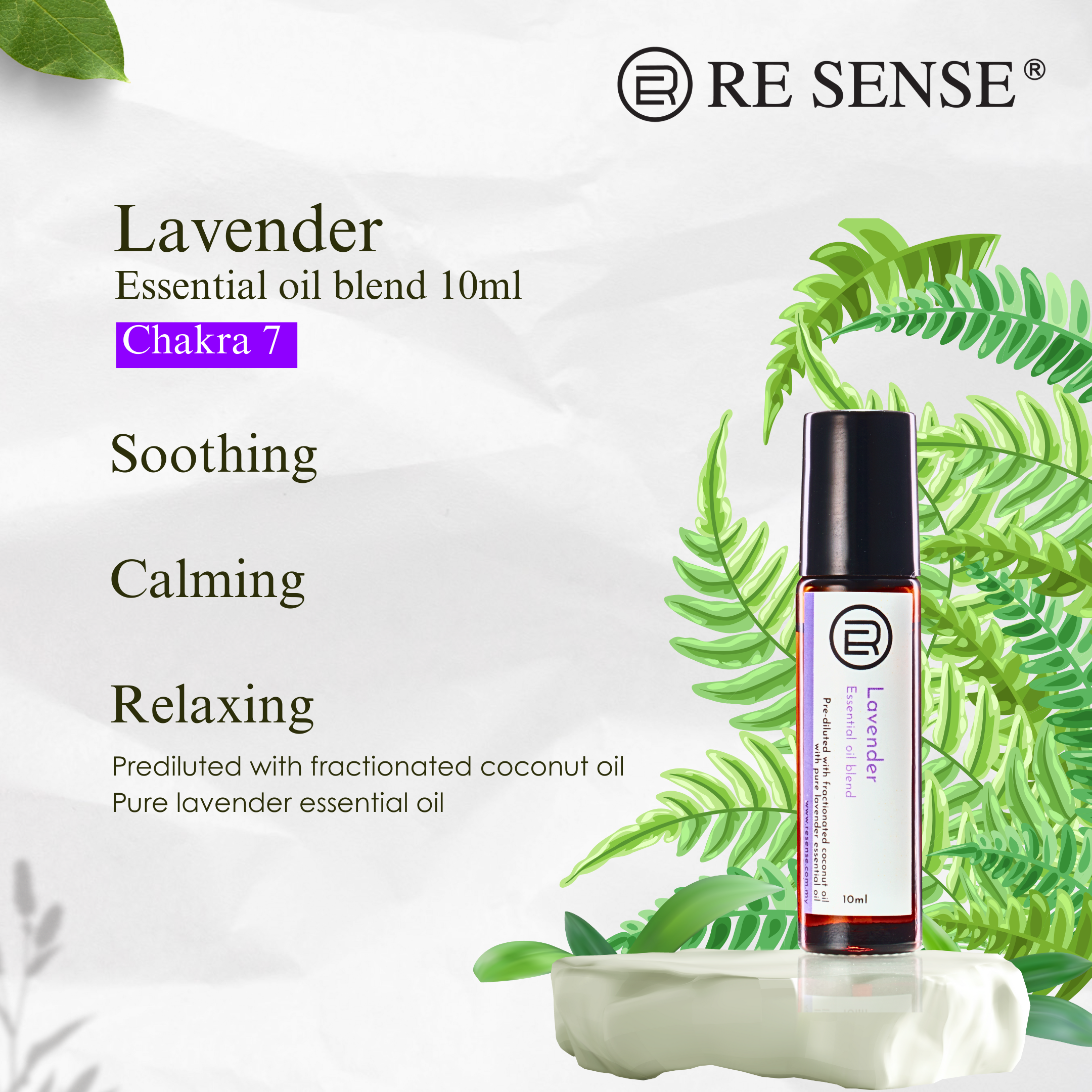 Lavender Roll-On 10ml - Chakra 7 (Essential Oil Blend)